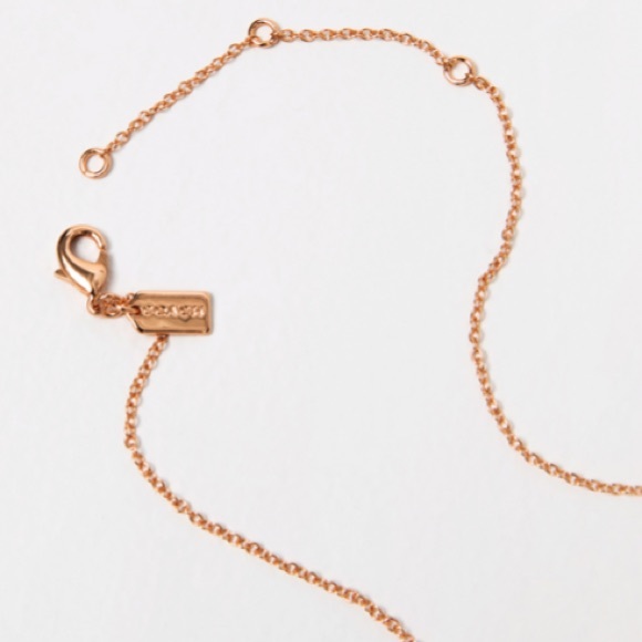 COACH Open Circle Necklace and Tea Rose Stud Set - Picture 6 of 8
